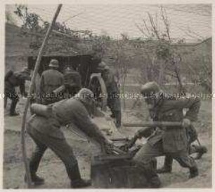 Wehrmachtssoldaten, Deutsche Truppen, Einsatzübungen der Schweren Artillerie