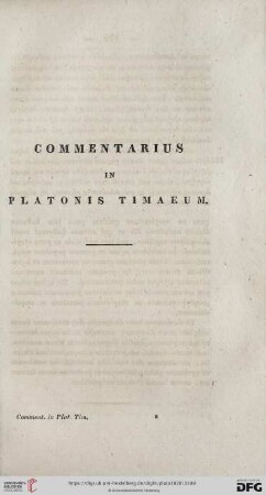 Commentarius in Platonis Timaeum