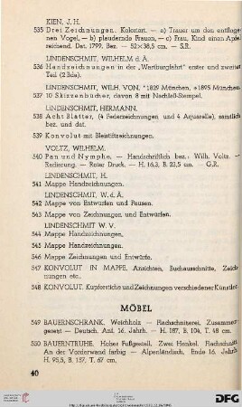 X. Möbel (Nr. 549-631)