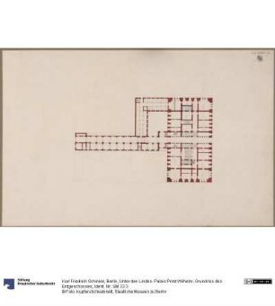 Berlin, Unter den Linden. Palais Prinz Wilhelm. Grundriss des Erdgeschosses