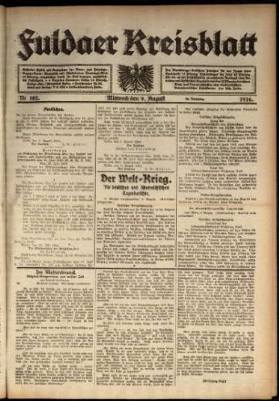 Ausgabe vom Mittwoch, den 09. August 1916.