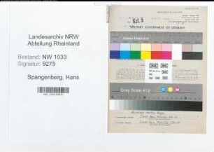 Entnazifizierung Hans Spangenberg , geb. 15.10.1921 (Metalldruecker)
