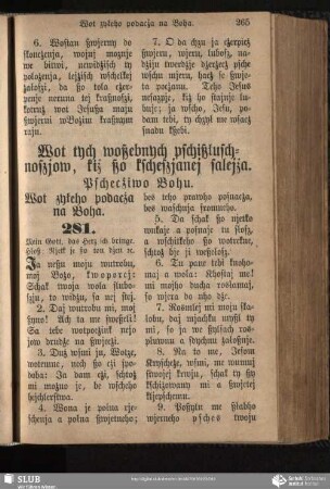 Wot tych woßebnych pschißłuschnoszjow, kiż ßo kscheszjanej salejża