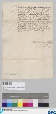 Horatio Ippoliti Graf zu Gazzoldo ersucht die Stadt Nürnberg um Übermittlung der 550 fl. Stadtsteuer.