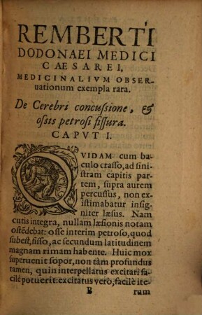 Remberti Dodonaei medicinalium observationum exempla rara ...