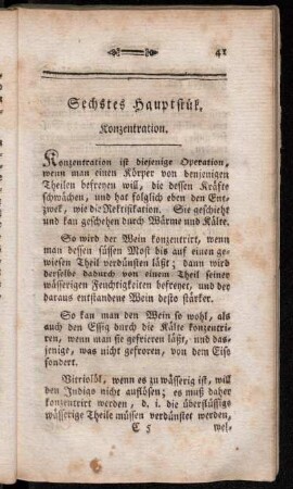 Sechstes Hauptstük. Konzentration.