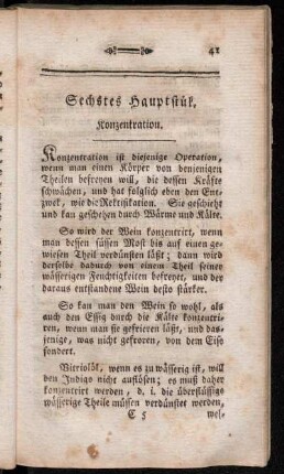 Sechstes Hauptstük. Konzentration.