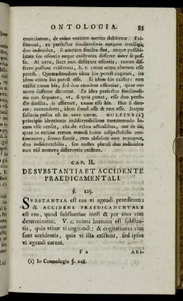 Cap. II. De Substantia Et Accidente Praedicamentali