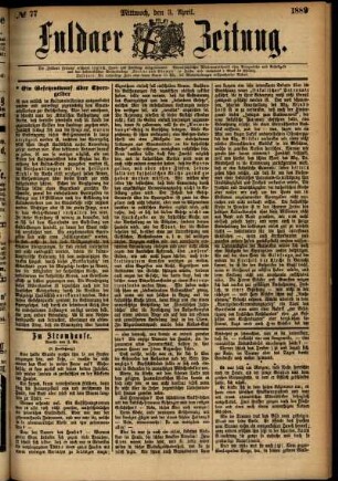 Ausgabe vom Mittwoch, den 03. April 1889.