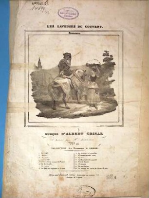 Collection des romances, 12. Les laveuses du Convent. - 2.e Ed. - B.L.983. - 2 Bl.