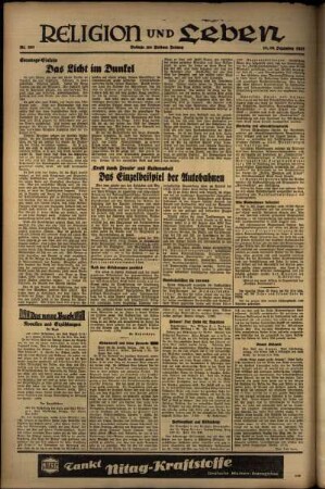 Zweite Ausgabe vom Sonntag, den 19. Dezember 1937.