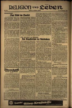 Zweite Ausgabe vom Sonntag, den 19. Dezember 1937.