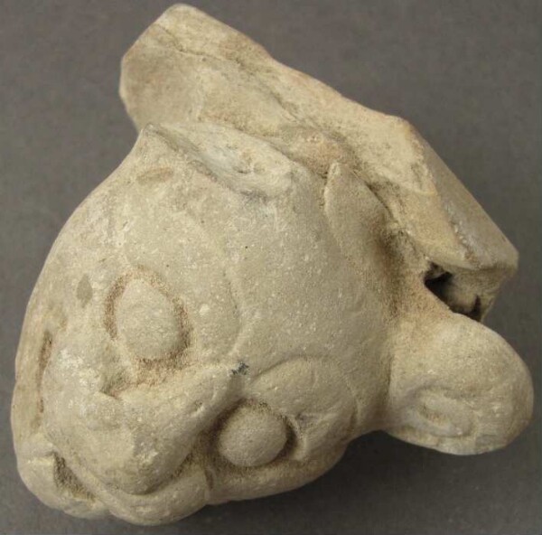 Animal head made of clay