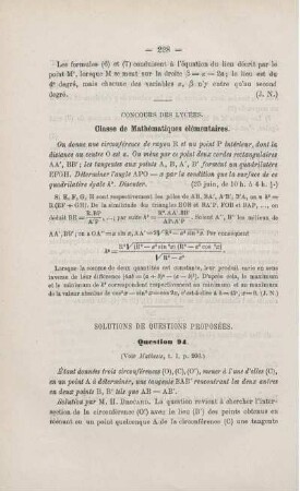 CONCOURS DES LYCÉES.