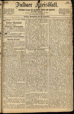 Erste Ausgabe vom Samstag, den 23. Dezember 1882.