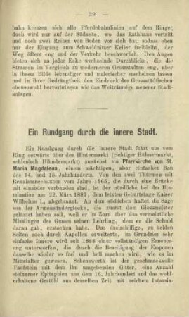 Ein Rundgang durch die innere Stadt.