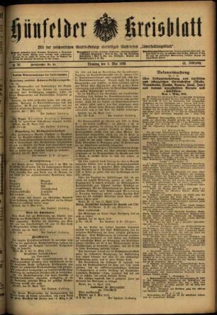 Ausgabe vom Dienstag, den 06. Mai 1919.