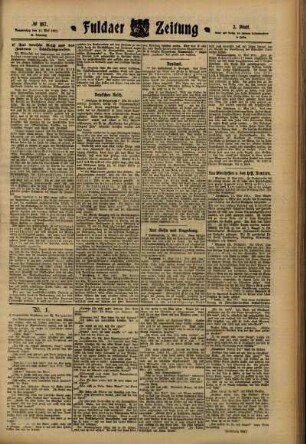 Zweite Ausgabe vom Donnerstag, den 11. Mai 1911.
