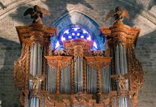 Frankreich. Auvergne. Haute Loire. La Chaise Dieu. Eglise abbatiale Saint Robert. Orgel. 17 Jahrhundert