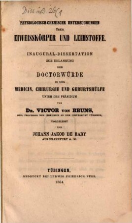 Physiologisch-chemische Untersuchungen über Eiweisskörper und Leimstoffe