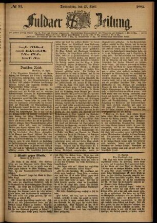 Ausgabe vom Donnerstag, den 23. April 1885.