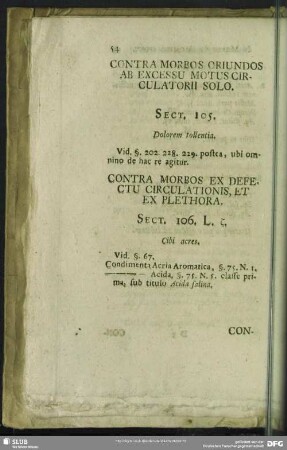 Contra Morbos Oriundos Ab Excessu Motus Circulatorii Solo