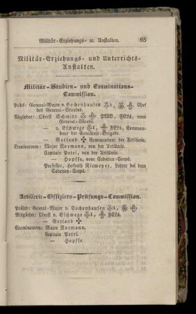 Militaer=Erziehungs= und Unterrichts=Anstalten.