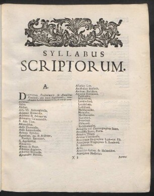 Syllabus Scriptorum