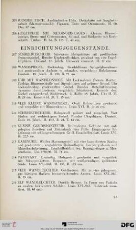 Einrichtungsgegenstände (Nr. 207-230)
