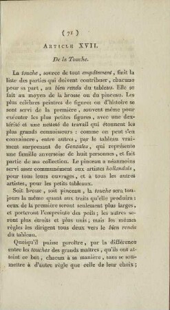 Article XVII. De la Touche.