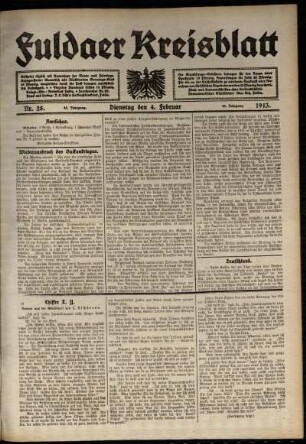 Ausgabe vom Dienstag, den 04. Februar 1913.