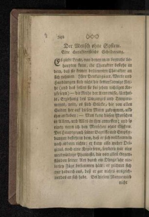 Der Mensch ohne System. Eine charakteristische Schilderung.