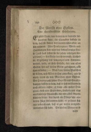 Der Mensch ohne System. Eine charakteristische Schilderung.