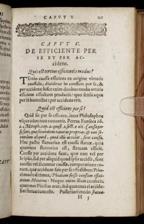 Caput V. De Efficiente Per Se Et Per Accidens.