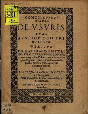 Conclusiones quaedam de usuris