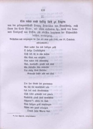 IV. Ein nüw und lustig lied zu singen