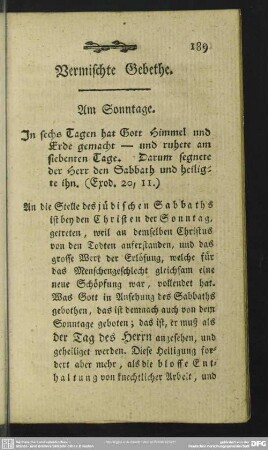 Vermische Gebethe