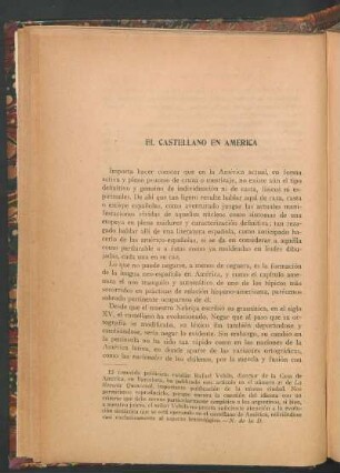 El castellano en América