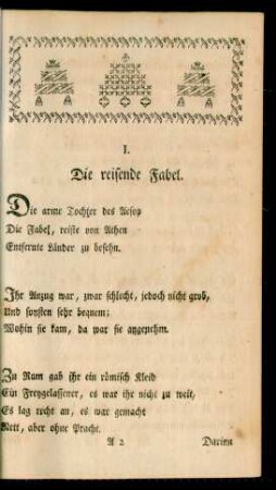 I. Die reisende Fabel