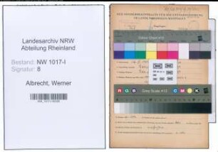 Entnazifizierung Werner Albrecht , geb. 16.04.1914 (Kaufmaennischer Angestellter)