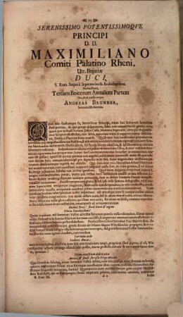 Andreae Brunneri e Societate Jesu Annalium Boicorum Pars III.