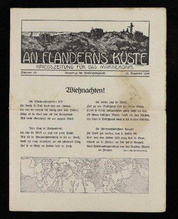 An Flanderns Küste, Kriegszeitung für das Marinekorps, Nummer 19, 15. Dezember 1916 - Weihnachten!