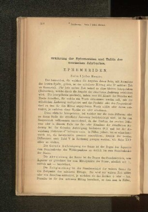 Erklärung der Ephemeriden und Tafeln des nautischen Jahrbuches.