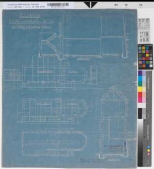 Zeichnung zum Stellwerksgebäude "Sot" auf Bahnhof Langendreer: Grundrisse, Schnitte, M. 1:50 Hgs, Sknr.: 1, Fanr.: 2, Bunr.: 1