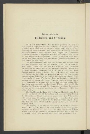 Dritter Abschnitt. Feldmessen und Nivellieren