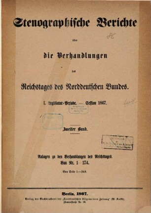 Verhandlungen des Reichstages des Norddeutschen Bundes. Stenographische Berichte über die Verhandlungen des Reichstages des Norddeutschen Bundes. 4. 1867