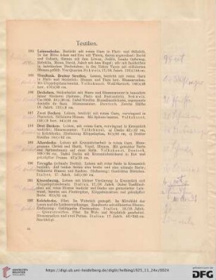 Textilien (Nr. 184-207)