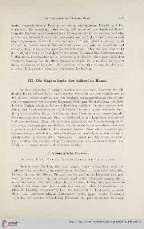 III. Die Gegenstände der bildenden Kunst