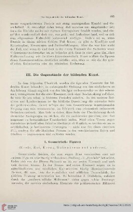 III. Die Gegenstände der bildenden Kunst