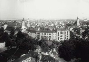 Wurzen, Stadtansicht : Wurzen. Stadtansicht mit Schloß, Dom und Wenzelskirche von Südwesten